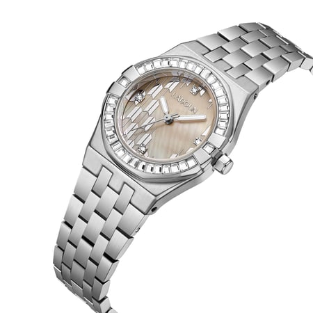 ساعة نسائية ستيل لون فضي بمينا فضي من  لادون