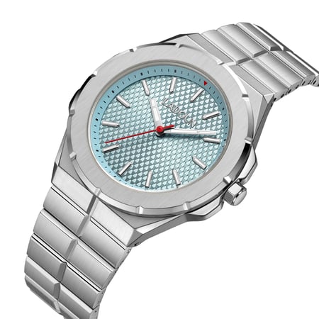 ساعة رجالية ستيل لون فضي مينا سماوي من لادون