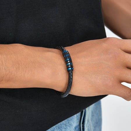 أسوارة رجالية - لون أسود و أزرق - لادون