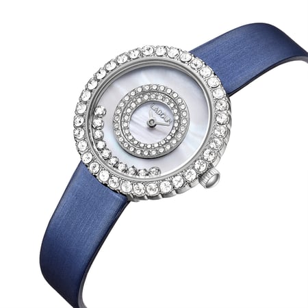 ساعة نسائية جلد لون كحلي من لادون