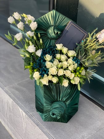 تنسيق الهديه على بوكس قماشي