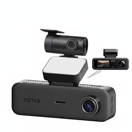 كاميرا داش 70mai T800E ثلاثية القنوات | أمامية 4K + خلفية 1080p + داخلية 1080p | HDR | GPS | Wi-Fi 6 | تحكم صوتي