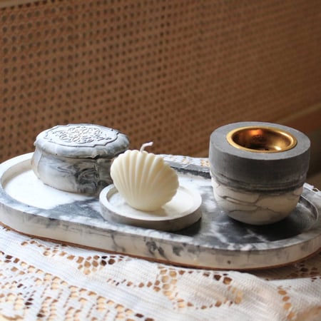 طقم صينية ومبخره وعلبة بخور وقاعدة صغيره