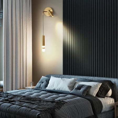 ابليك جداري ليد مودرن اضاءه اصفر لون ذهبي