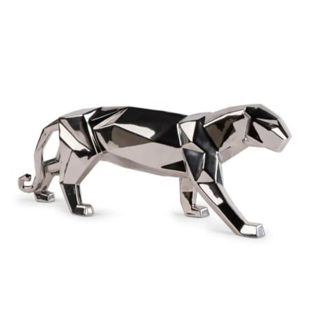 لادرو تمثال النمر المنحوت (فضي)