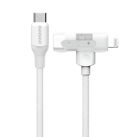 سلك شاحن موماكس 2 في 1 من USB-C إلى USB-C و آيفون مضفر بطول 1.5 م