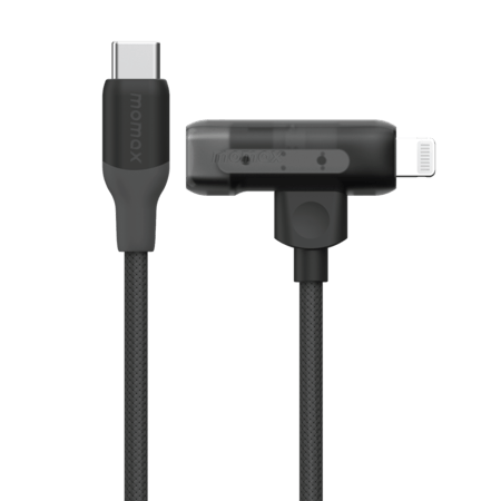 سلك شاحن موماكس 2 في 1 من USB-C إلى USB-C و آيفون مضفر بطول 1.5 م