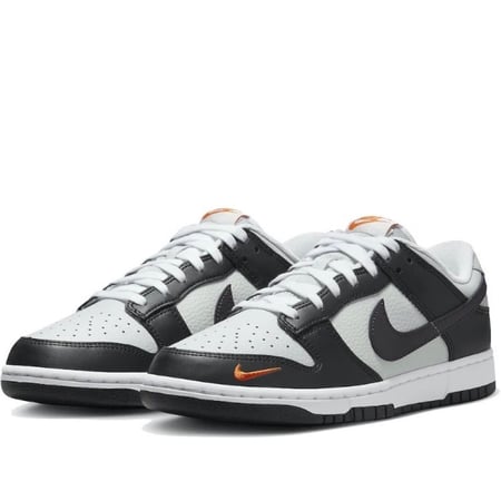 Nike Dunk Low Grey Black Orange Mini Swoosh