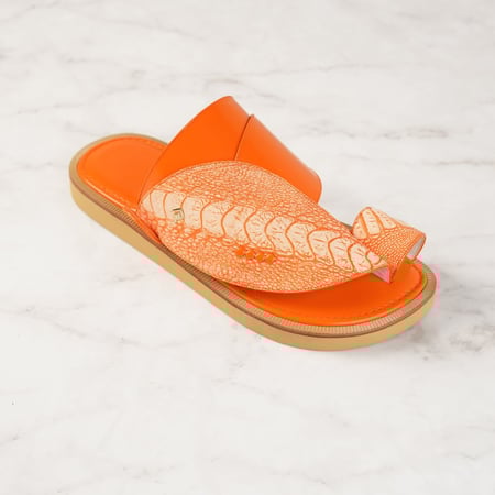 حذاء شرقي مريح ساق نعام برتقالي مطفي