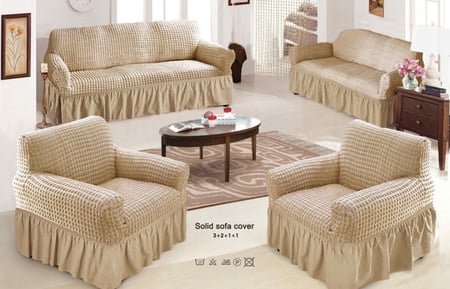 غطاء كنب 4 قطع كاروهات