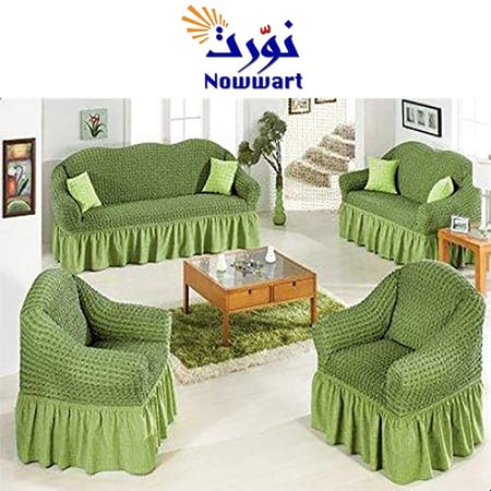 تلبيسة غطاء كنب 4 قطع - أخضر فاتح