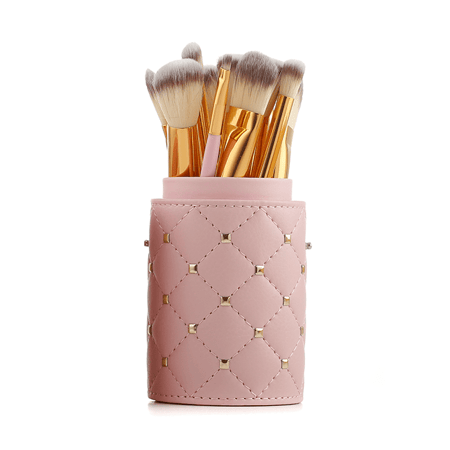 مجموعة فرش مكياج من بي اتش -12فرشاة - وردي