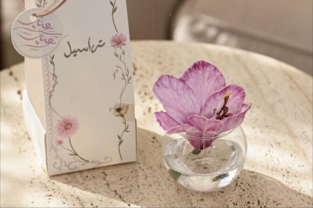 توزيعات العيد فازة ورد  (زهري غامق)