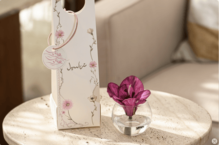 توزيعات العيد فازة ورد  (فوشي)