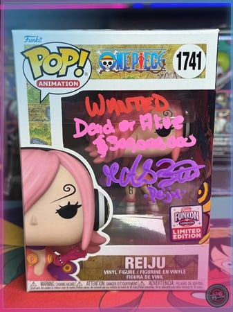 Funko Pop! Vinyl: Reiju 1741 London ComicCon Autographed By Alexis Tipton + Cuscom ART + SWAU COA