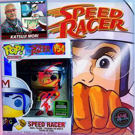 Funko Pop SPEED RACER  ECC 2020 Emerald City Comic Con Signed By Katsuji Mori SWAU COA