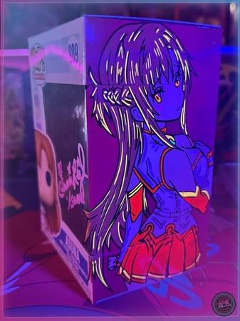 Funko POP! Animation Sword Art Online Asuna #989 Signed By Cherami Leigh With Custom ART + SWAU COA