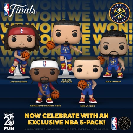 FUNKO POP DENVER NUGGETS 2023 NBA FINALS CHAMPIONS POP 5 PACK