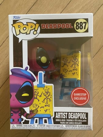 Funko Pop! Blacklight Artist Deadpool Marvel Bucket List Gamestop Exclusive Box