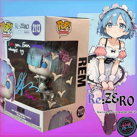 Funko Pop! Rem #2113, Re: Zero Starting Life in Another World Animation Signed By  Brianna Knickerbocker