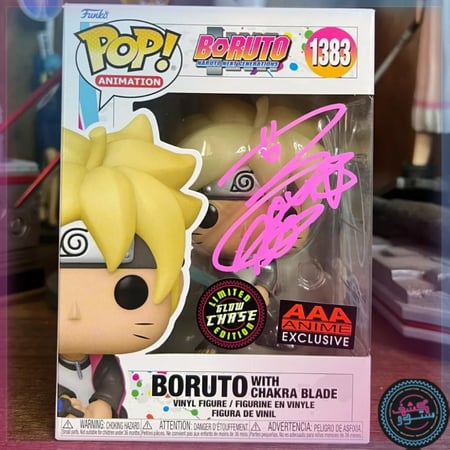 Funko Pop Boruto Chakra Chase Dual Signed Japanese VA Yuko Sanpei EVA Amanda