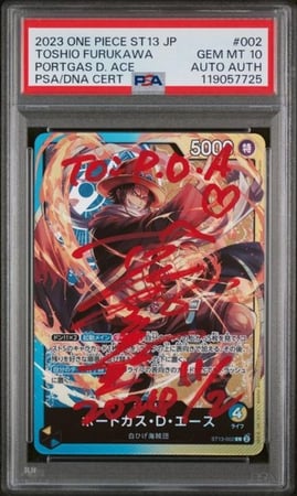 2023 One Piece ST13 JP Toshio Furukawa Ace JVA psa 10 SIGNED