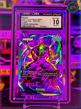 Toshio Furukawa JVA CGC 10 SIGNED Piccolo DBS Fusion World (2024) Raging Road - FB03-053 Leasder