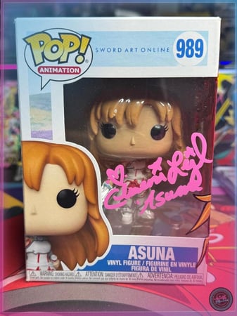 Funko POP! Animation Sword Art Online Asuna #989 Signed By Cherami Leigh With Custom ART + SWAU COA
