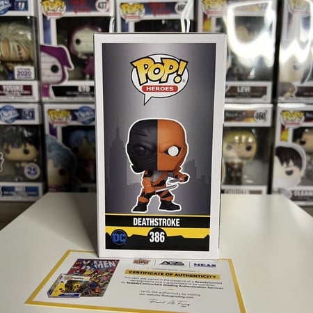 Funko Pop! BATMAN: Deathstroke #386 Hot Topic Excl. SIGNED Manu Bennett