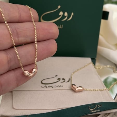 عقد القلب ذهب عيار 18 —3344