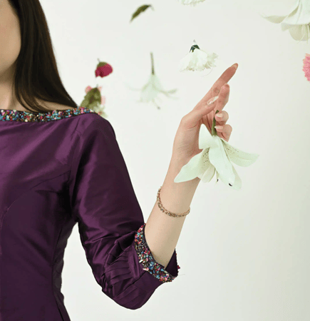 فستان كلوش بنفسجي