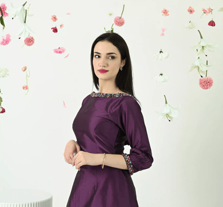 فستان كلوش بنفسجي