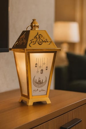 فانوس رمضان معدن ذهبي