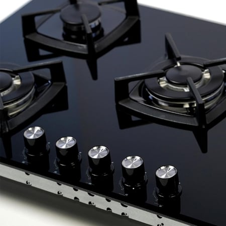 سطح 90 سم سيراميك أسود 5 عيون غاز