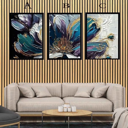 لوحات ورد ثلاثيه