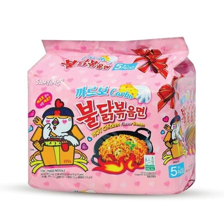 نودلز دجاج كاربو نار من ساميانج الكوريه (عبوه من 5 اكياس)