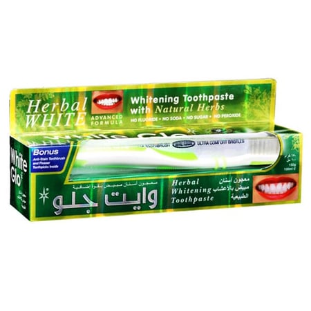 معجون اسنان مبيض بالاعشاب  من وايت جلو - 100 مل