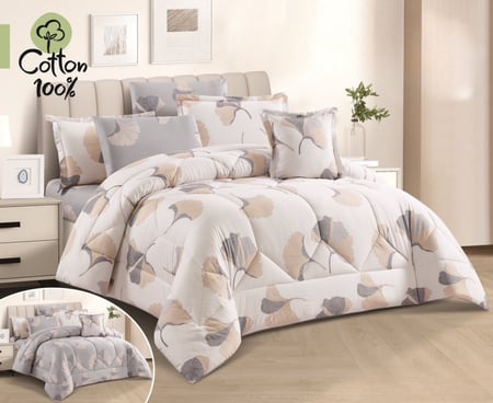 مفرش فلورا - قطن 100% - مزدوج 7 قطع