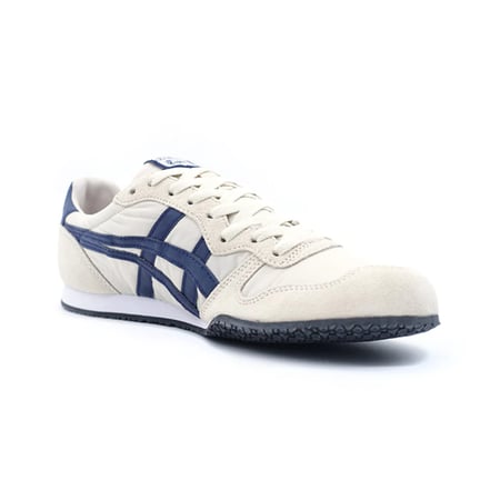 حذاء اسكيز اونيتسوكا تايغر سيرانو أبيض خطوط جانبية زرقاء