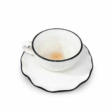 كوب مع صحن مموج منقط | 180 مل