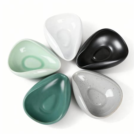 صحن وعاء سيراميك وخشبي لجمع و وزن البن - محار | Ceramic Beans