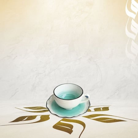 كوب مع صحن مموج منقط | 180 مل