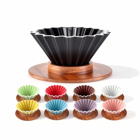 قمع الترشيح V60 مطابق لـ اوريقامي مع قاعدة - مقاس 01 | V60 Dripper