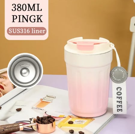 كوب ستيل مطلي بالسيراميك حافظ للحرارة - الوان مختلفة | 12oz