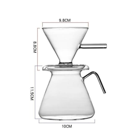 طقم قمع مع سيرفر زجاجي شفاف V60 Dripper | V60