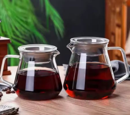 سيرفر V60 زجاجي مع غطاء - كوف | V60 Coffee Server 450ml - 600ml