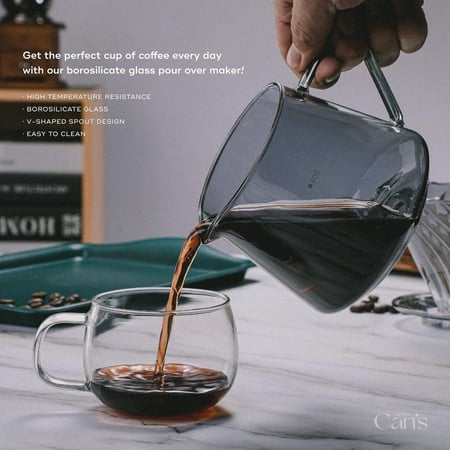 طقم تقطير زجاجي كريستالي | V60 Dripper