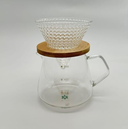 طقم قمع مع سيرفر زجاجي شفاف V60 Dripper | V60