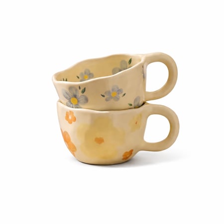 كوب سيراميك مع رسومات بنمط الورد - رسومات مختلفة | CERAMIC CUP