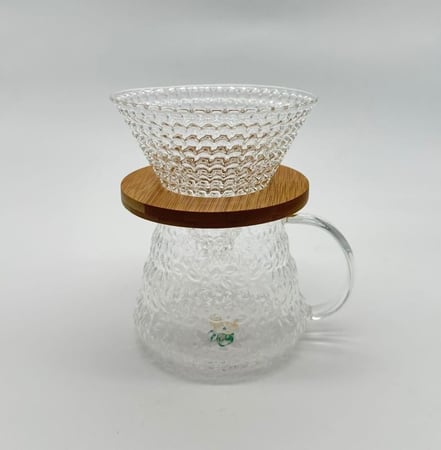 طقم قمع مع سيرفر زجاجي شفاف V60 Dripper | V60